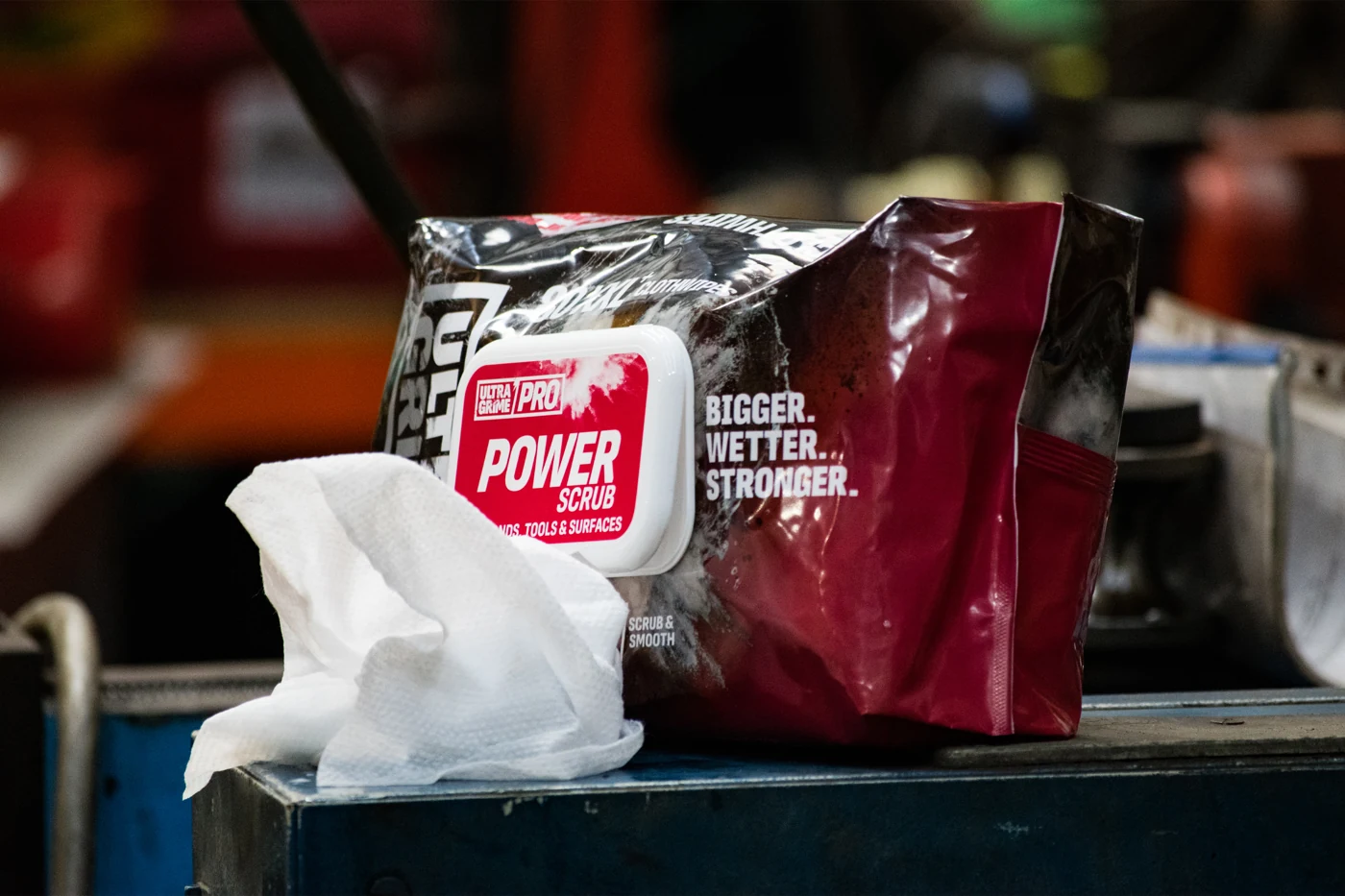UltraGrime Power Scrub in use on a dirty working surface