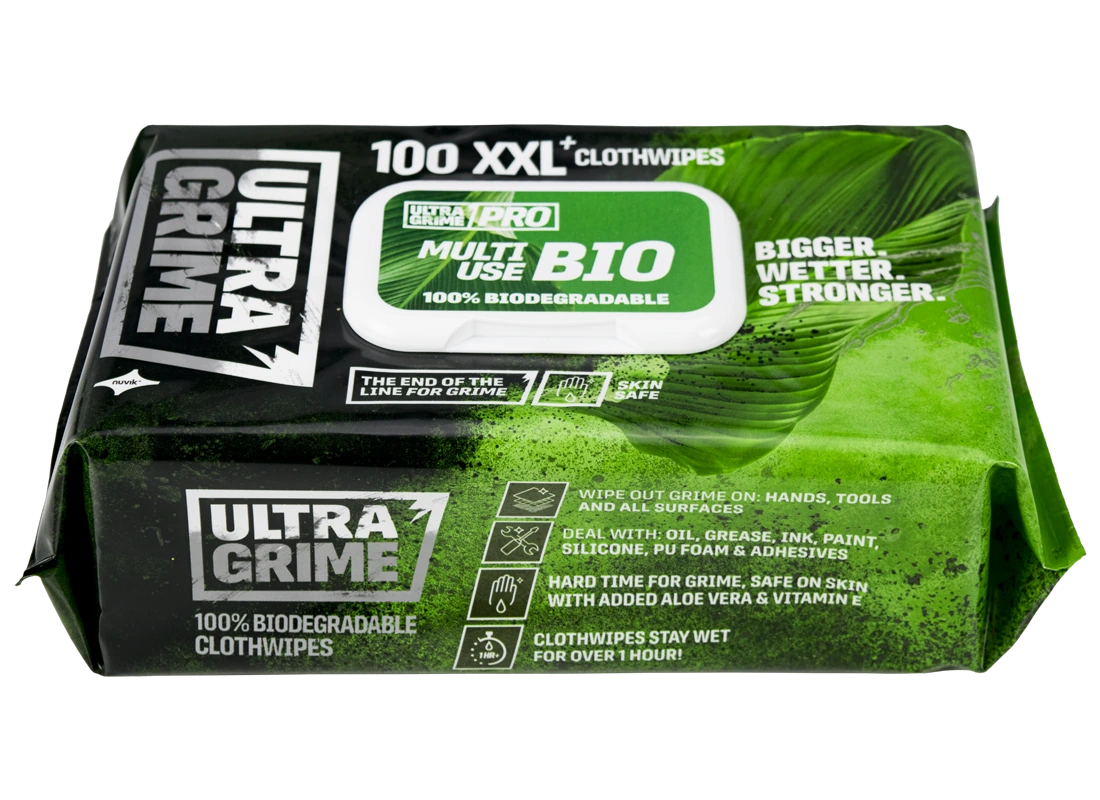 UltraGrime biodegradable wipes pack